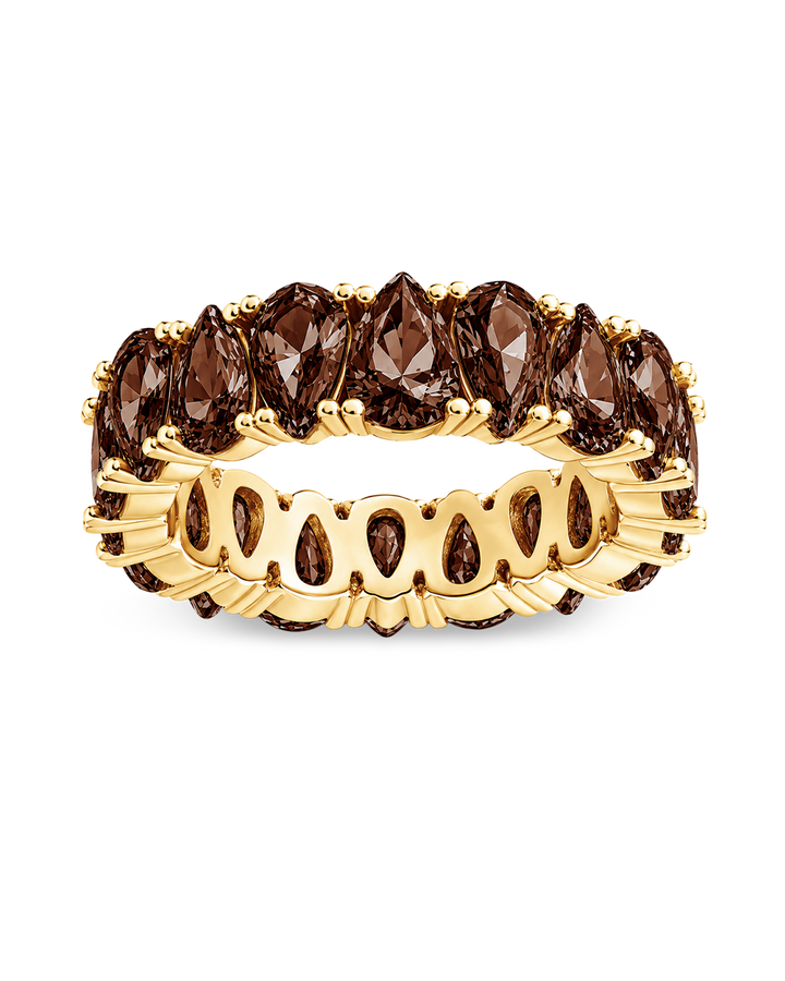 Sterling Silver Janis Chocolate CZ Eternity Band Ring