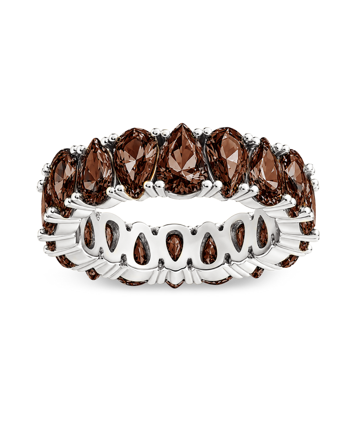 Sterling Silver Janis Chocolate CZ Eternity Band Ring