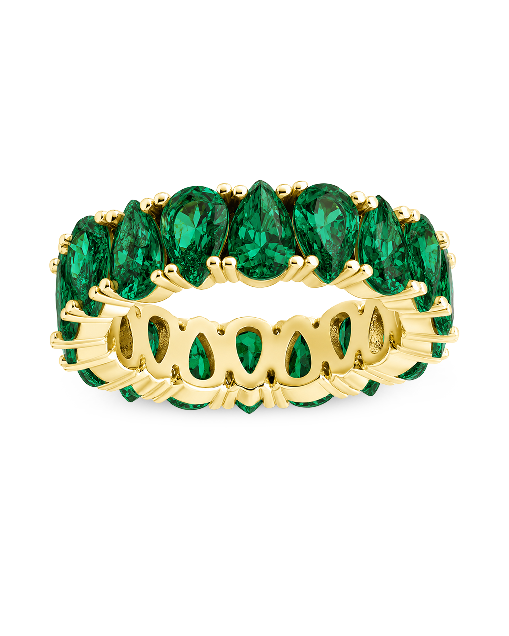 Sterling Silver Janis Emerald CZ Eternity Band Ring