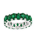 Sterling Silver Janis Emerald CZ Eternity Band Ring