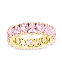 Sterling Silver Janis Light Pink CZ Eternity Band Ring
