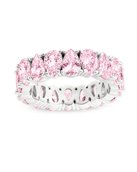 Sterling Silver Janis Light Pink CZ Eternity Band Ring