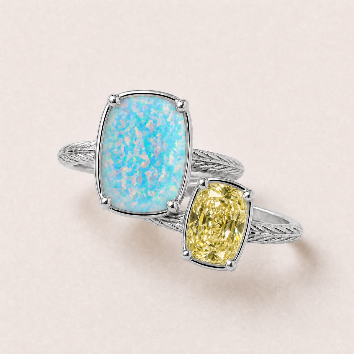Los Angeles Powder Blue & Gold Game Day Ring Stack