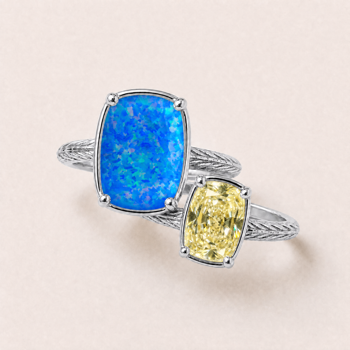 Los Angeles Royal & Gold Game Day Ring Stack