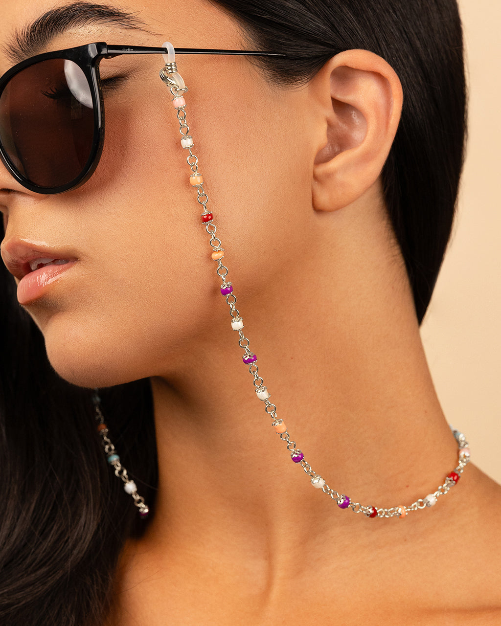 Multicolor Beaded Station Sunglass Chain