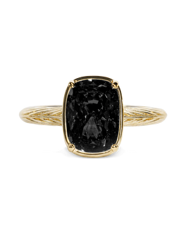 Sterling Silver Mini Black Elongated Cushion Ring