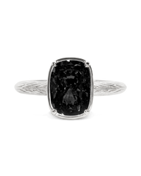 Black mini ring – silver