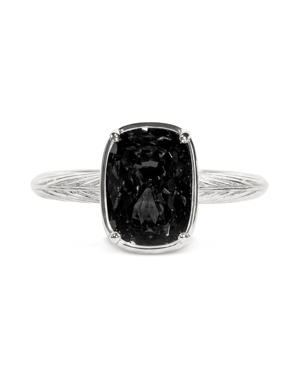 Black mini ring – silver