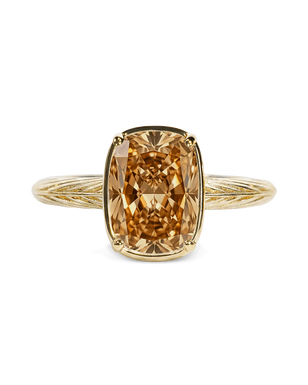 Sterling Silver Mini Champagne Elongated Cushion Ring