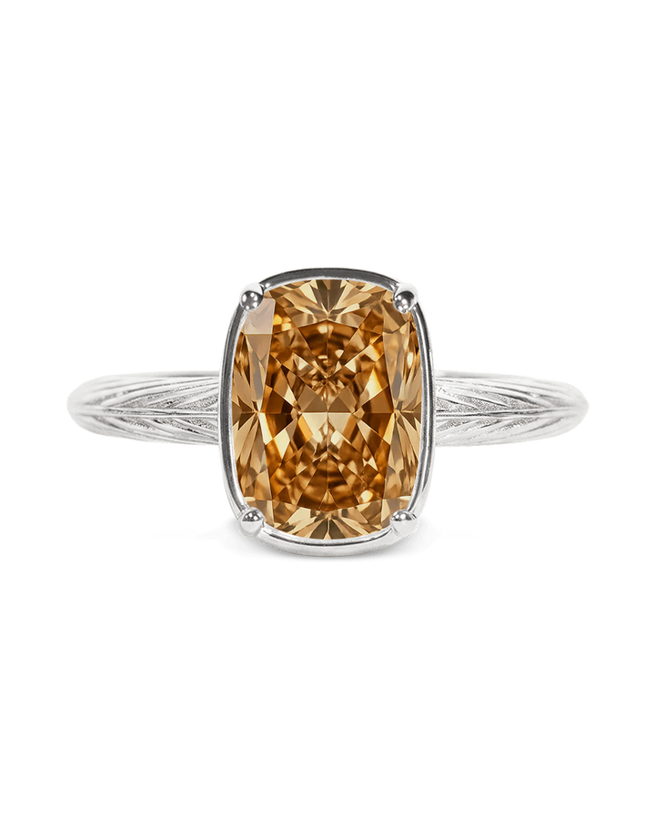 Sterling Silver Mini Champagne Elongated Cushion Ring