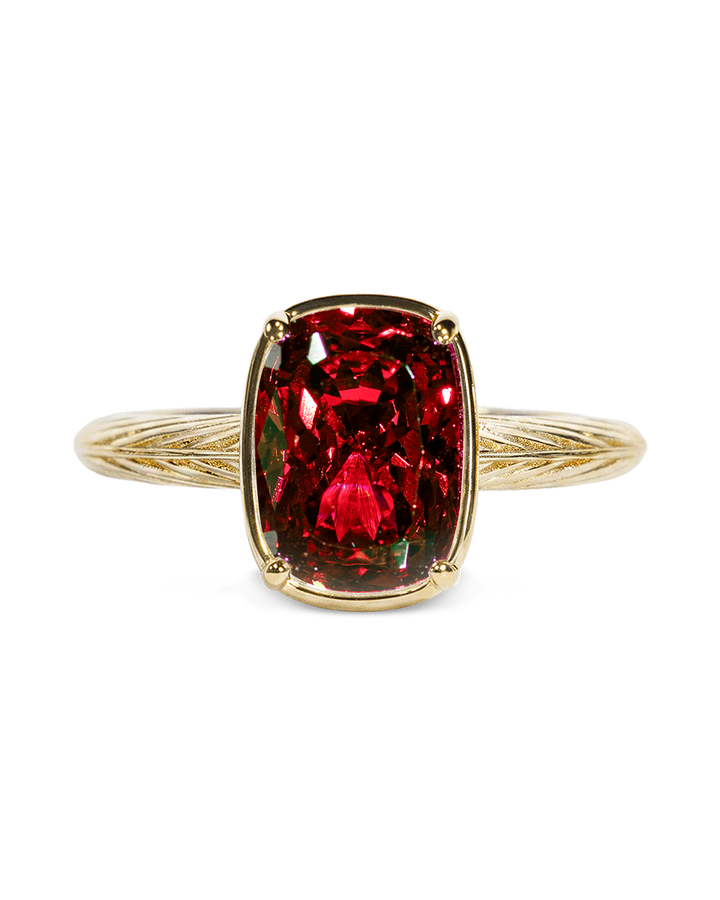 Sterling Silver Mini Garnet Elongated Cushion Ring