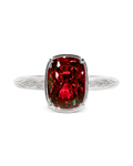 Sterling Silver Mini Garnet Elongated Cushion Ring