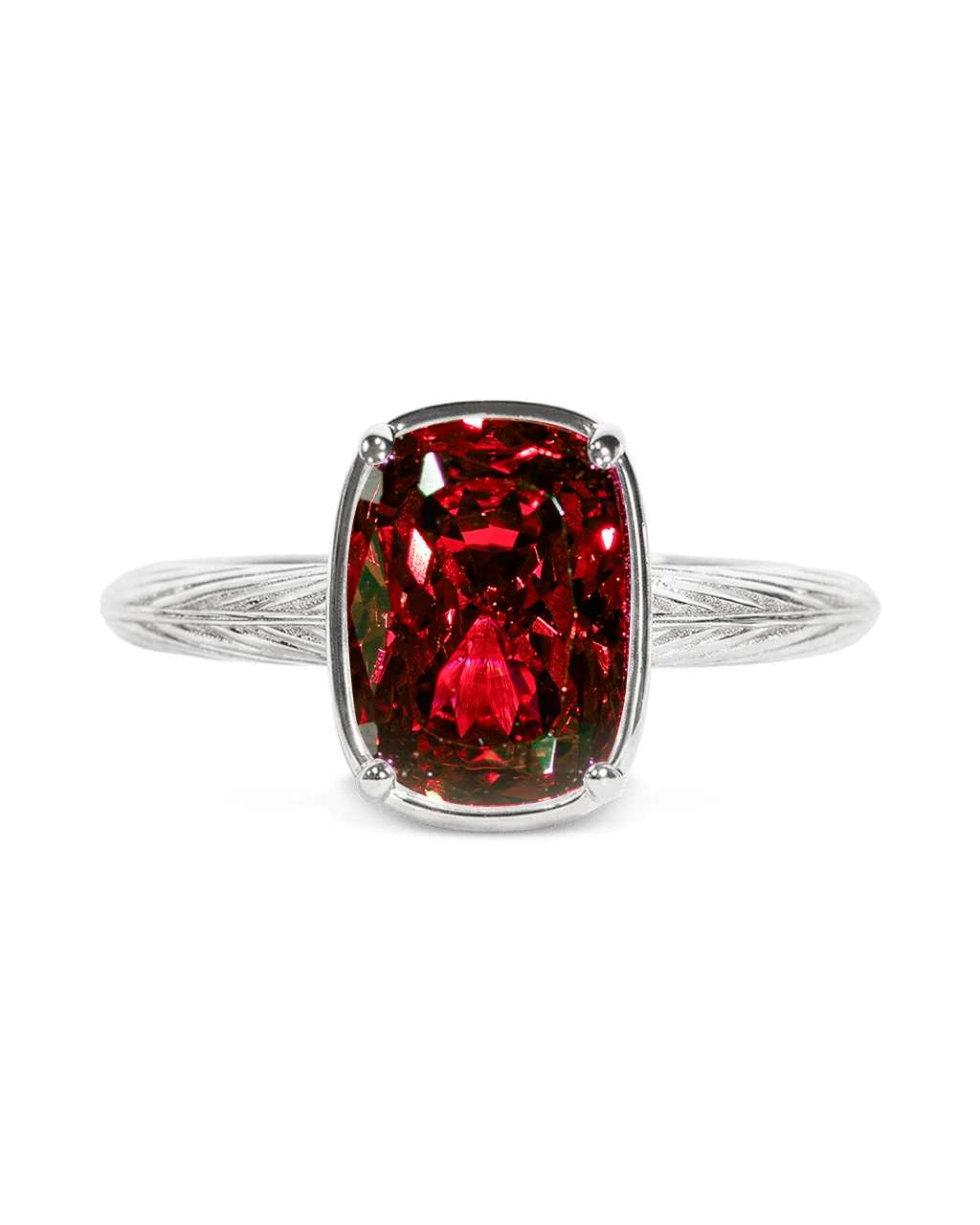 Garnet mini ring – silver
