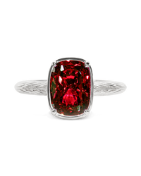 Garnet mini ring – silver