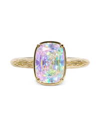 Sterling Silver Mini Iridescent Elongated Cushion Ring