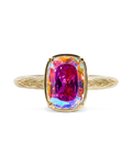 Sterling Silver Mini Iridescent Elongated Cushion Ring