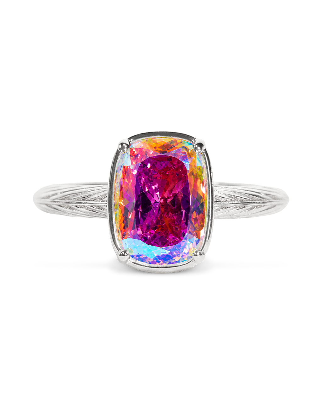 Iridescent mini ring – silver