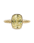 Sterling Silver Mini Light Yellow Elongated Cushion Ring