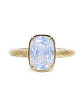 Sterling Silver Mini Moonstone Elongated Cushion Ring