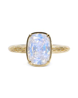 Sterling Silver Mini Moonstone Elongated Cushion Ring
