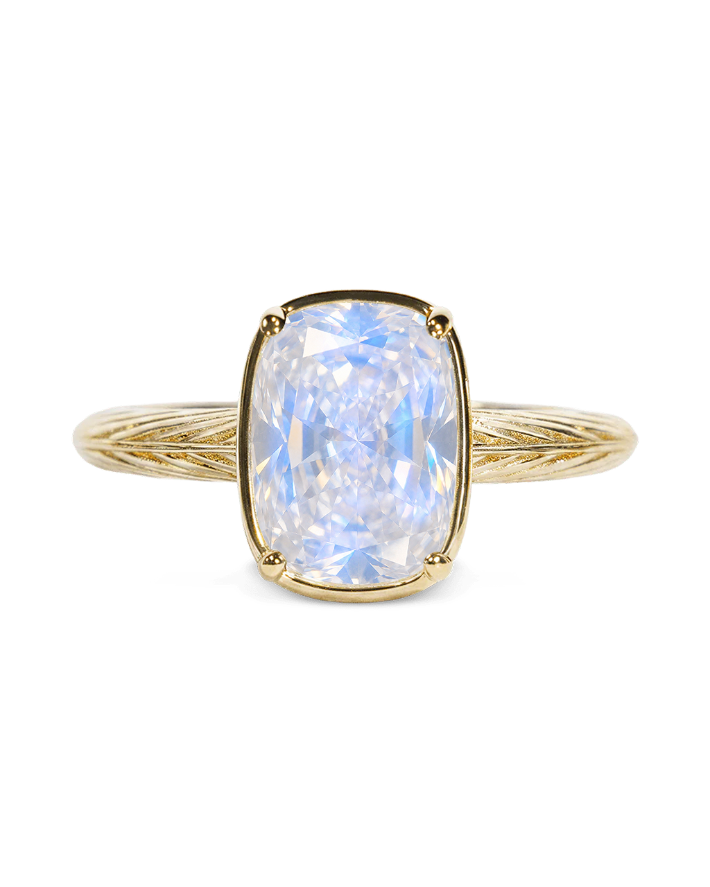 Sterling Silver Mini Moonstone Elongated Cushion Ring