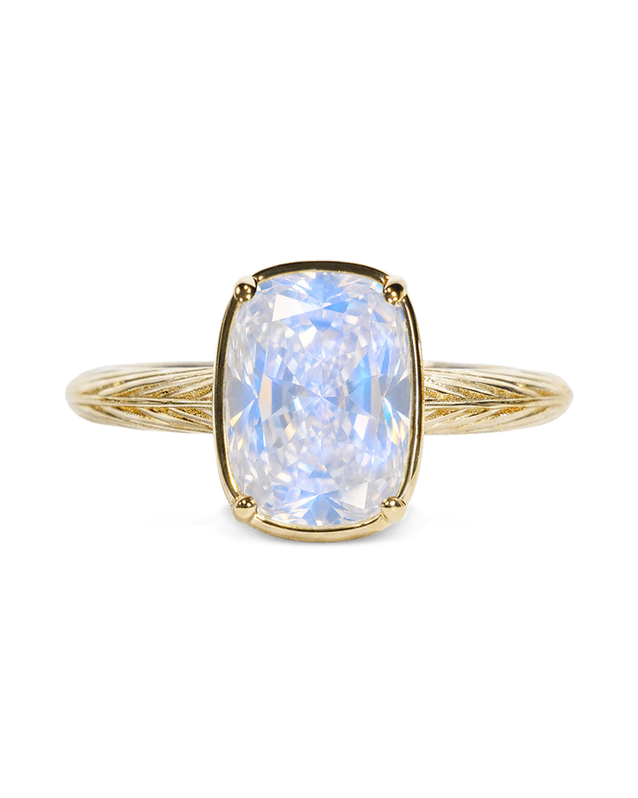 Sterling Silver Mini Moonstone Elongated Cushion Ring