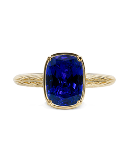Sterling Silver Mini Sapphire Elongated Cushion Ring