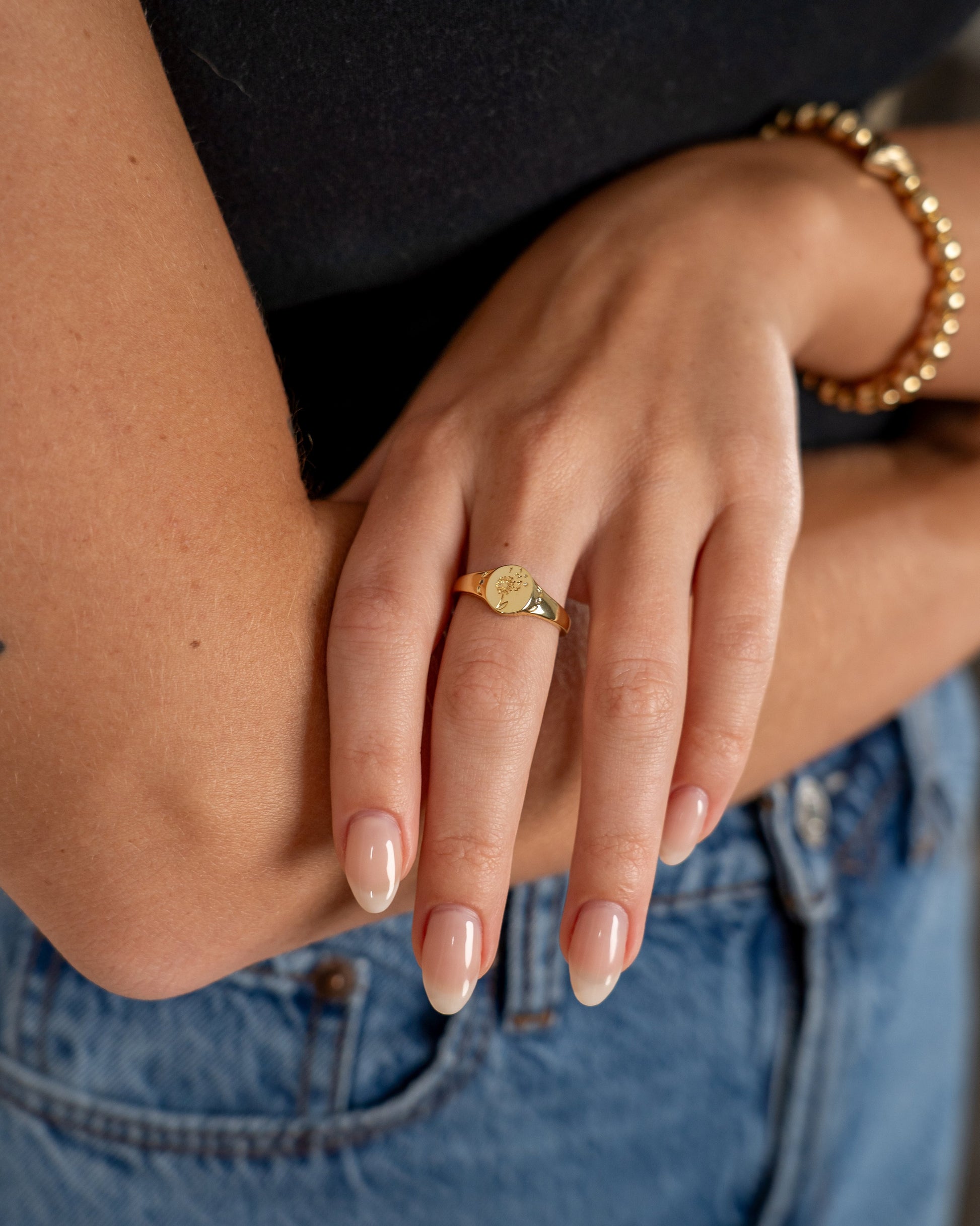 Make A Wish Signet Ring Ring Sterling Forever 