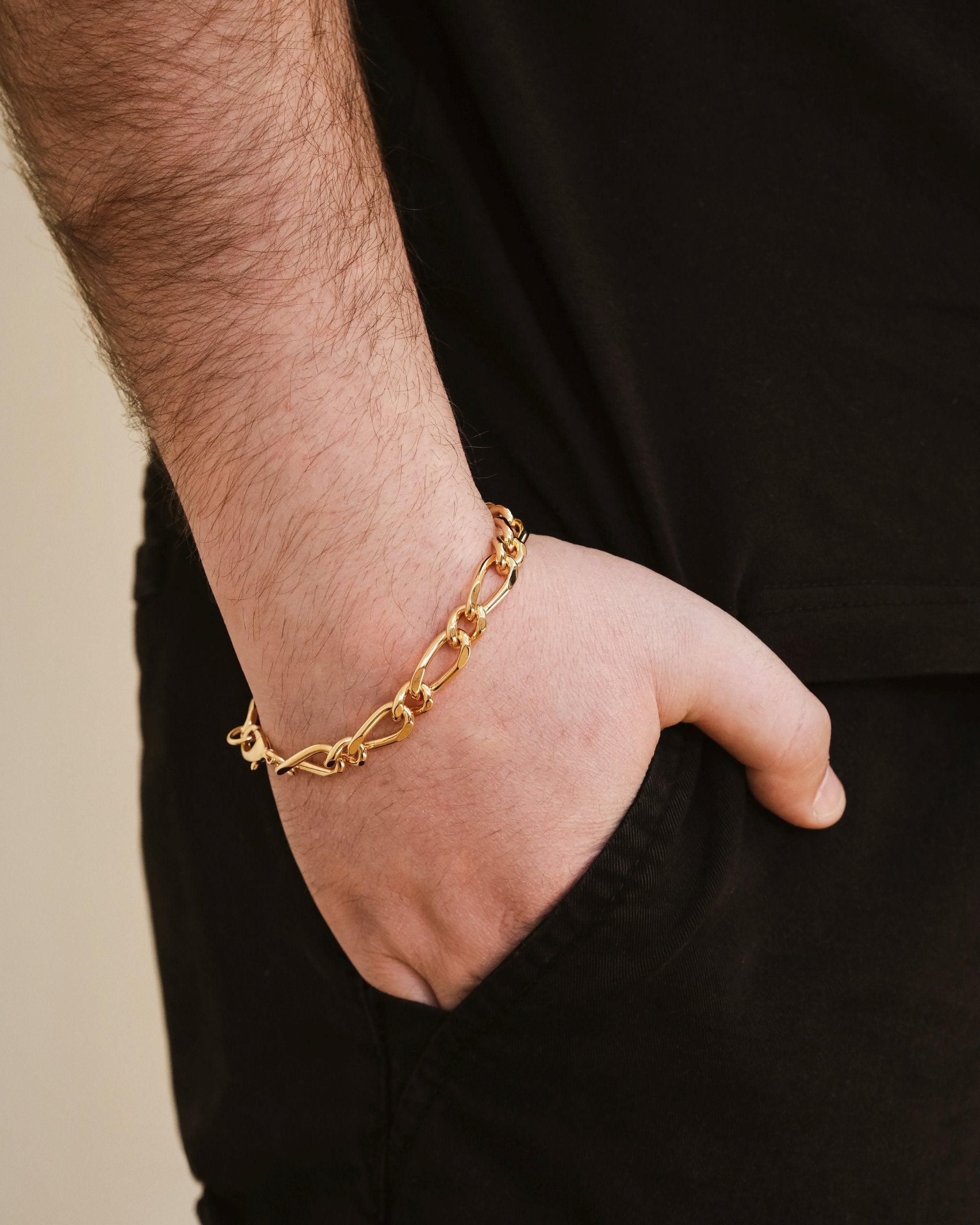 Wholesale Men's Chunky Men's Hand Chain Bracelets 24k Gold Color Link Chain  Bracelet For Women Jewelry - AliExpress