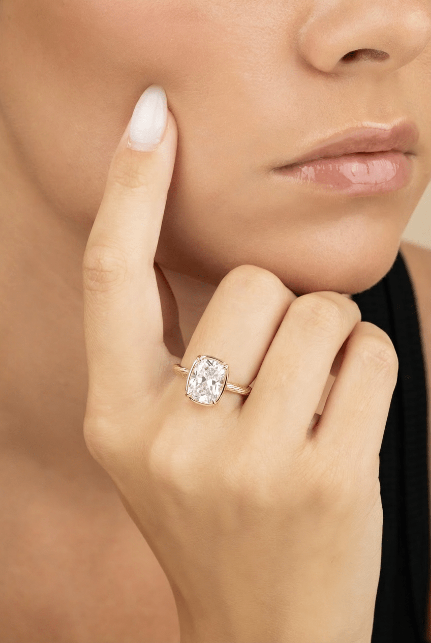 Sterling Silver Mini Elongated Cushion Ring - Sterling Forever