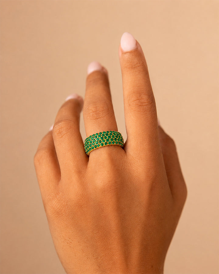 Sterling Silver Emerald CZ Yvonne Ring