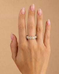 Sterling Silver Pear Cut Light Yellow CZ Celebration Band Ring