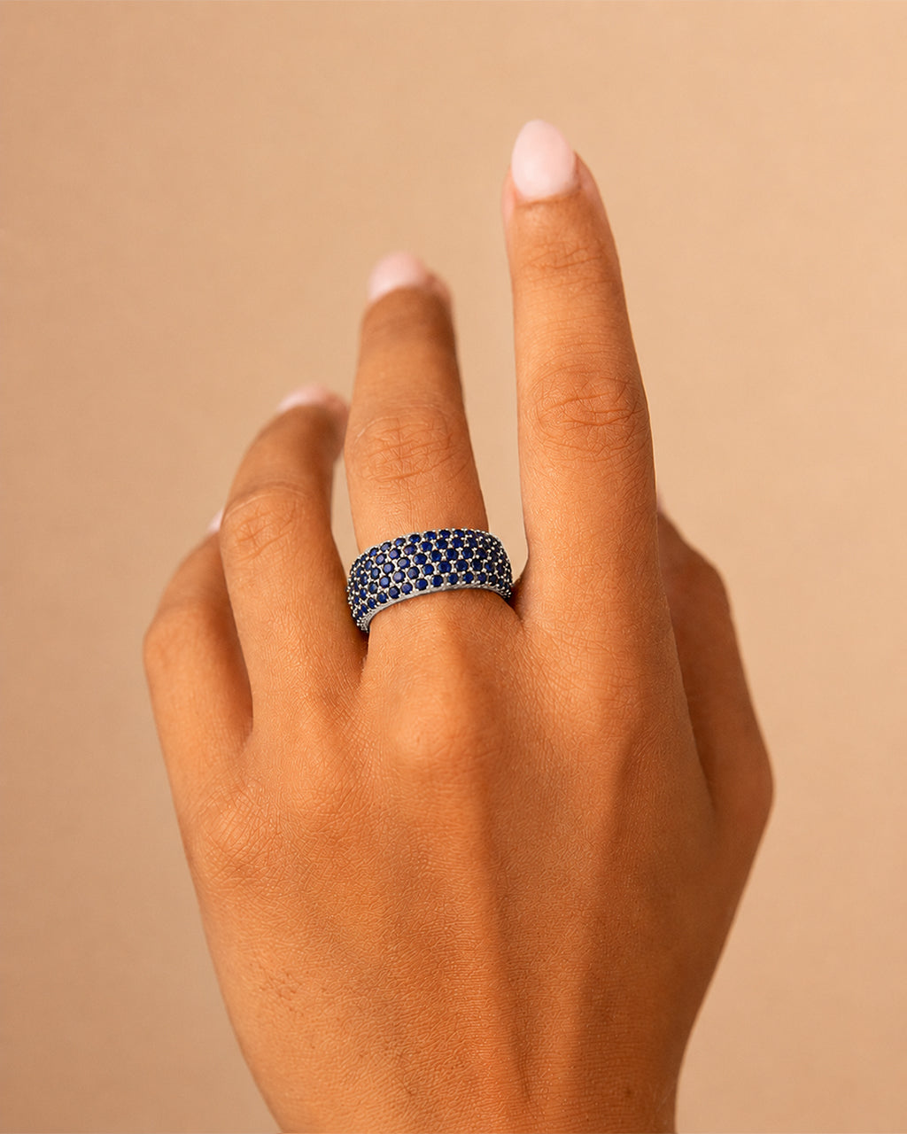 Sterling Silver Sapphire CZ Yvonne Ring