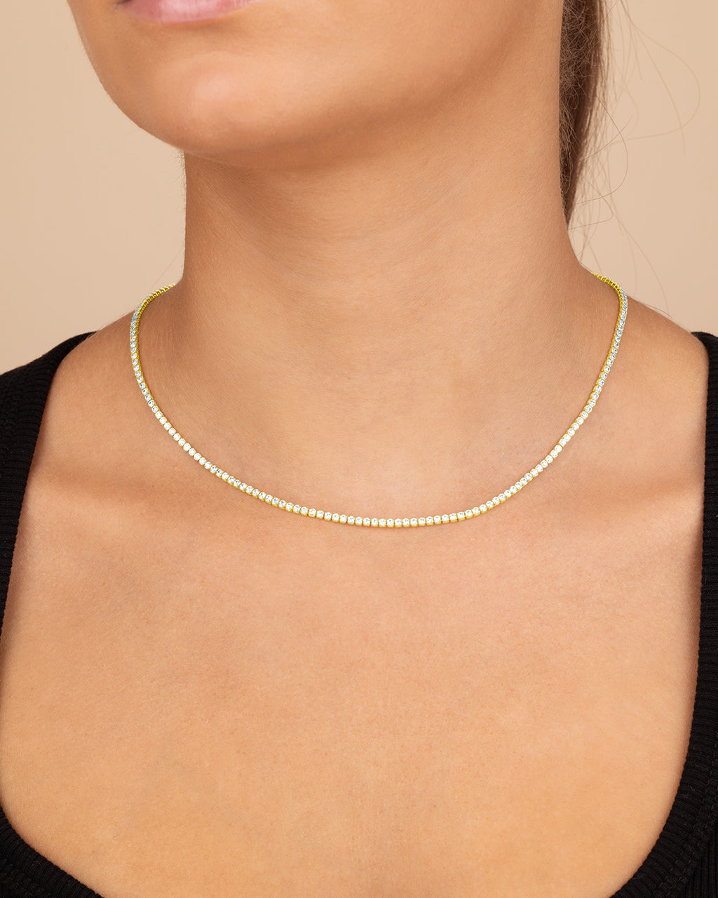 Bezel CZ Tennis Necklace