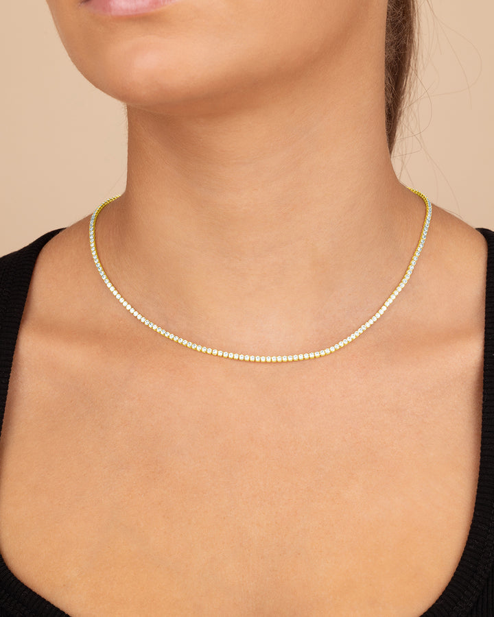 Bezel CZ Tennis Necklace