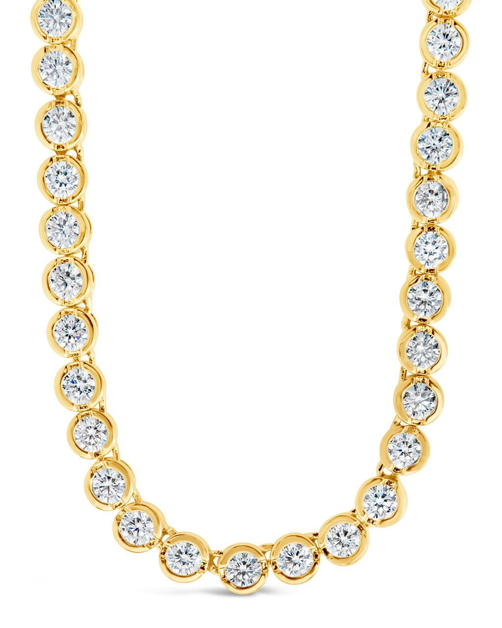Helene Bezel CZ Tennis Necklace - Sterling Forever