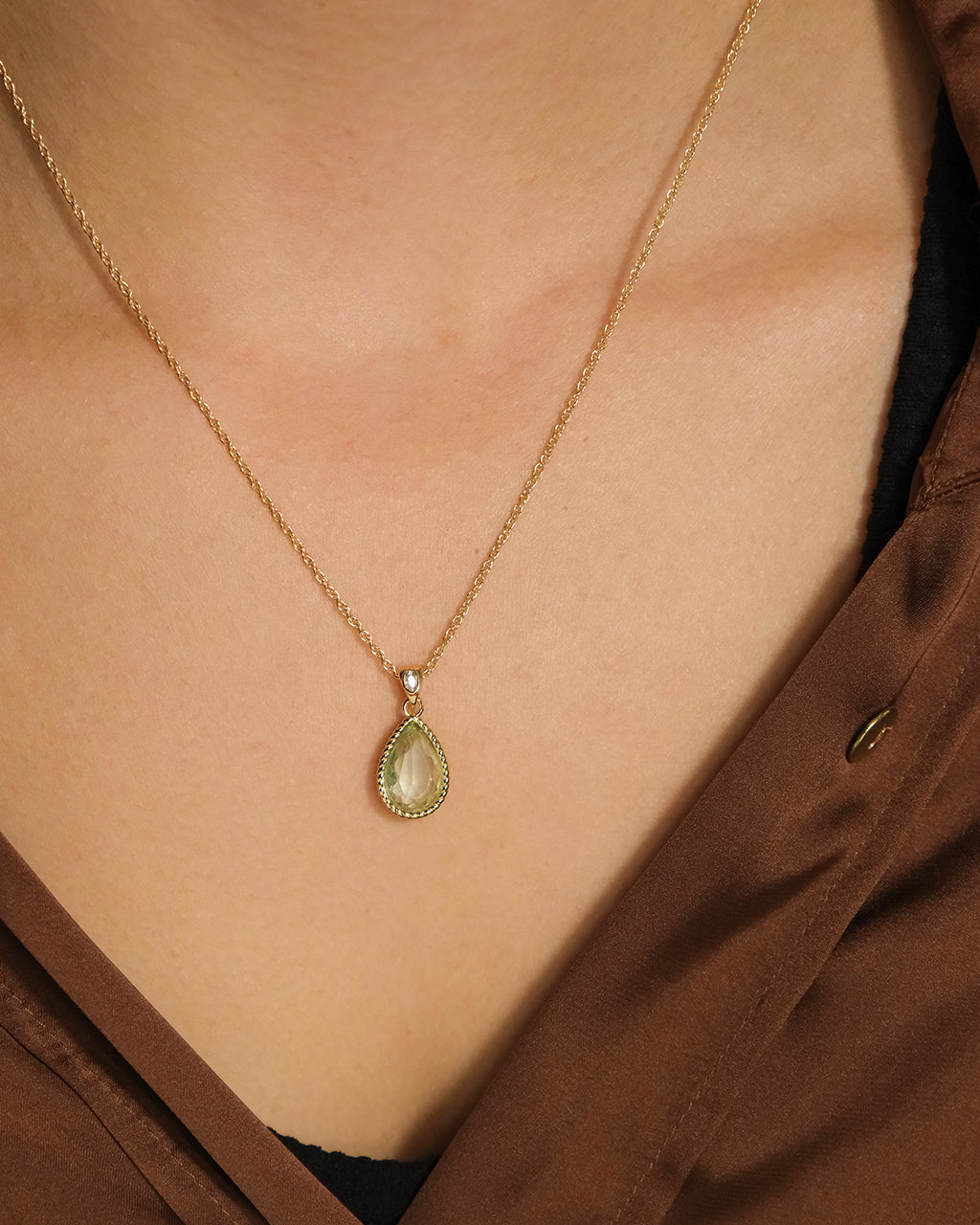 Ciana CZ Teardrop Pendant Necklace