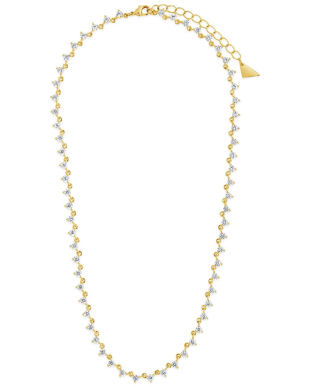 Brigid Staggered CZ Tennis Necklace - Sterling Forever