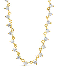 Brigid Staggered CZ Tennis Necklace - Sterling Forever