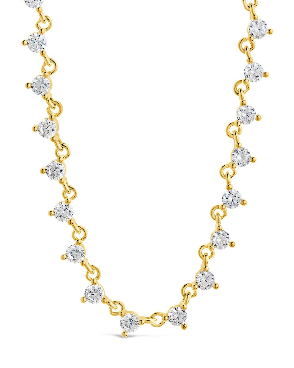 Brigid Staggered CZ Tennis Necklace - Sterling Forever