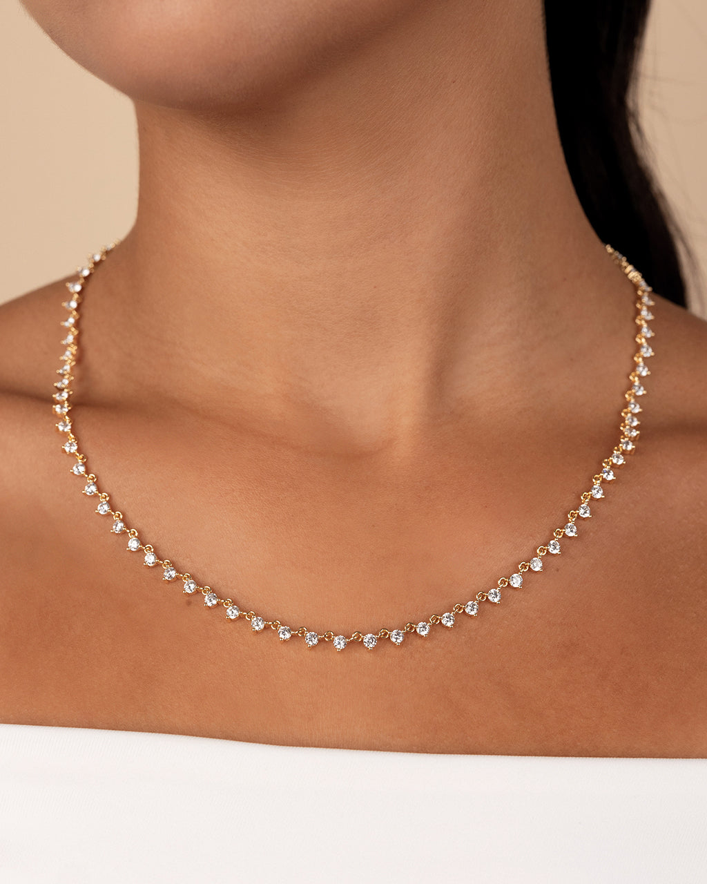 Brigid Cubic Zirconia Tennis Necklace – Sterling Forever