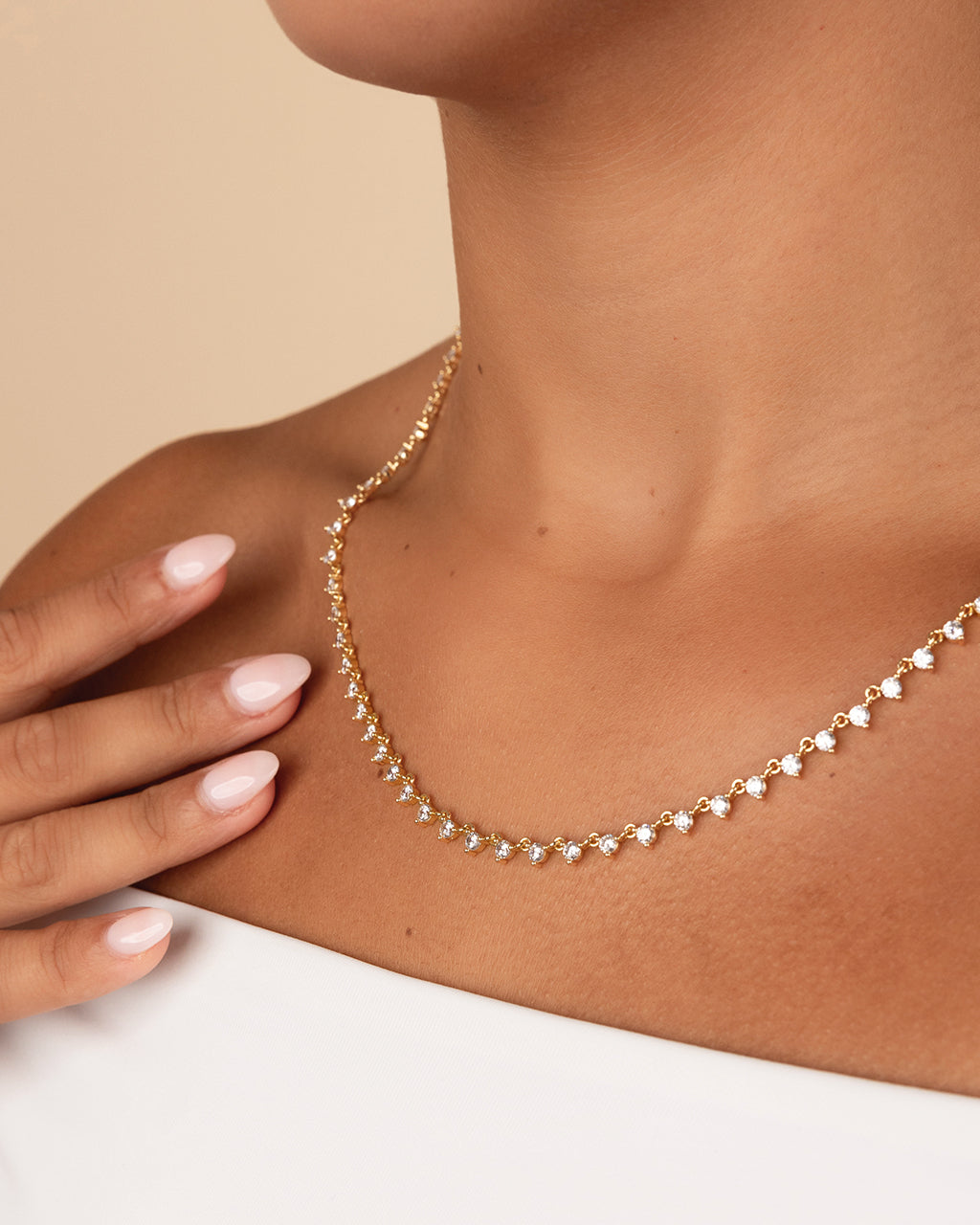 Brigid Cubic Zirconia Tennis Necklace – Sterling Forever