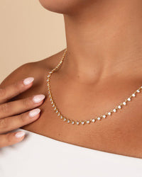 Brigid Staggered CZ Tennis Necklace - Sterling Forever