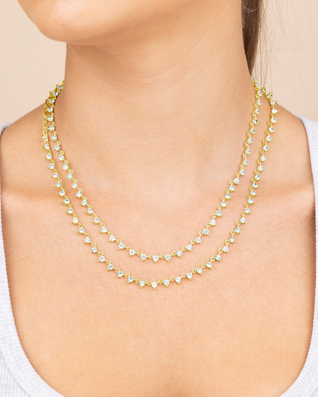 Chain Necklace 【19mm】 Brigid Cubic Zirconia Tennis Necklace – Sterling Forever