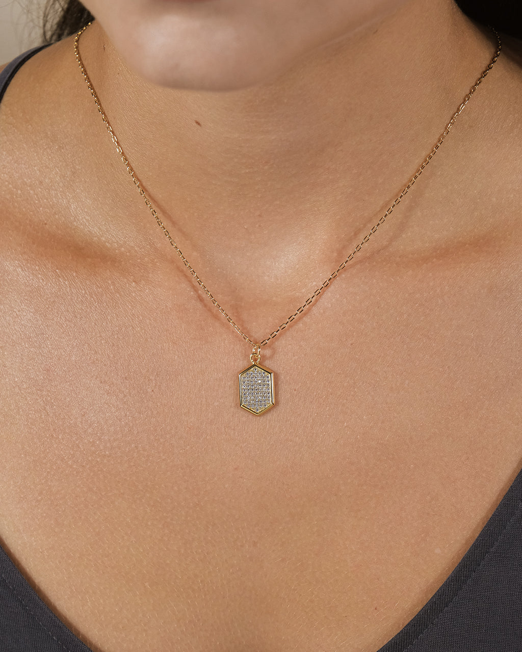 Verity CZ Pointed Pendant Necklace