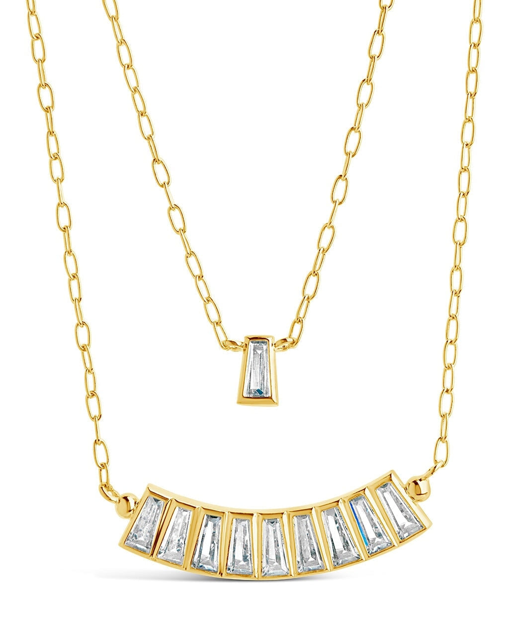 Tapered CZ Drop Earrings & Layered Necklace Set Bundles Sterling Forever 