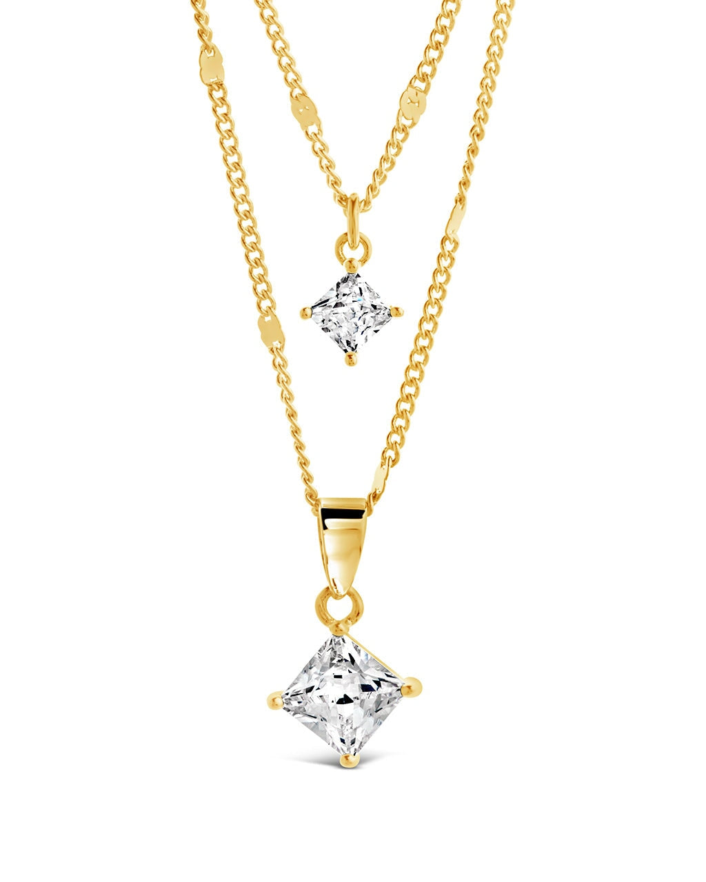 Shay CZ Layered Chain Necklace Necklace Sterling Forever Gold 