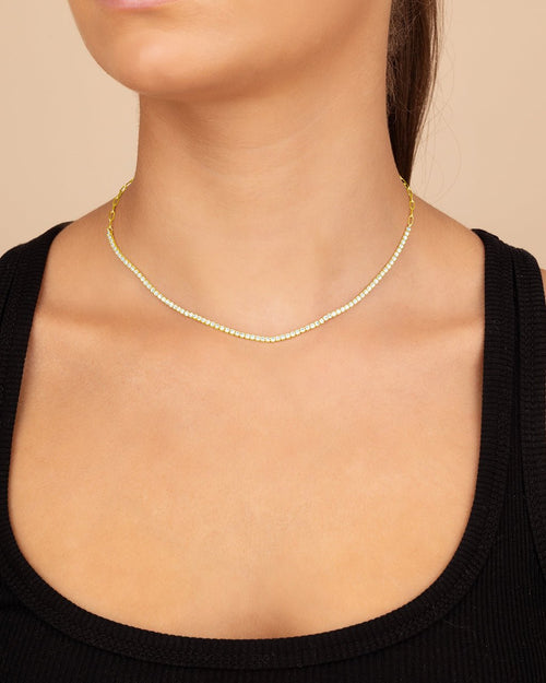 Dani Chain & CZ Tennis Necklace - Sterling Forever