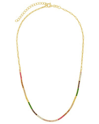 Maria Chain & Rainbow CZ Tennis Necklace - Sterling Forever