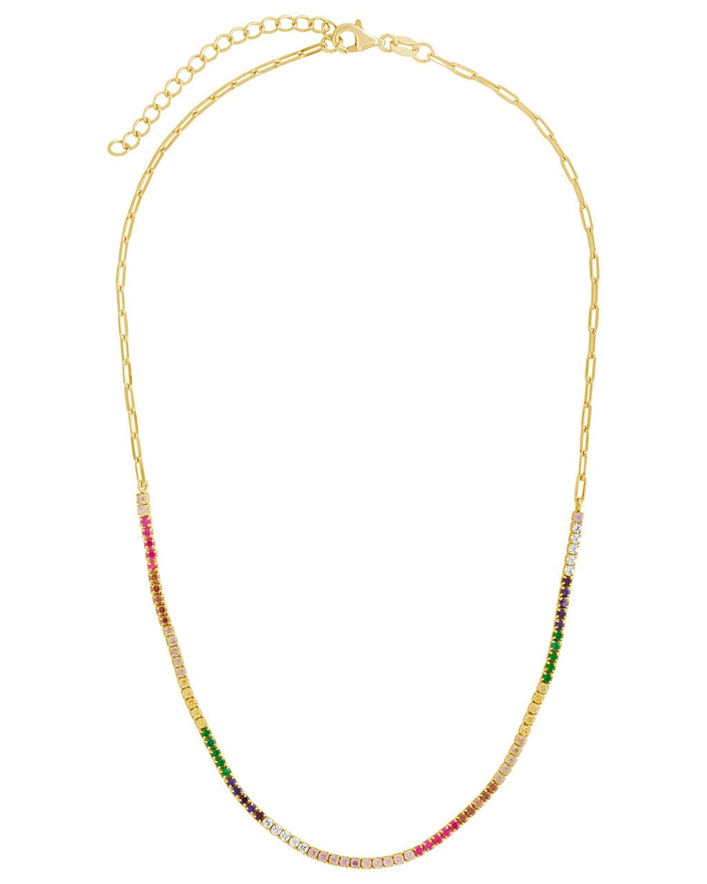 Maria Chain & Rainbow CZ Tennis Necklace - Sterling Forever